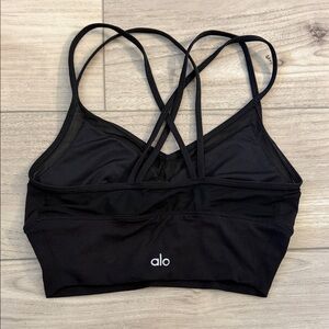 ALO Yoga Black Strappy Crisscross Sports Bra - size S
